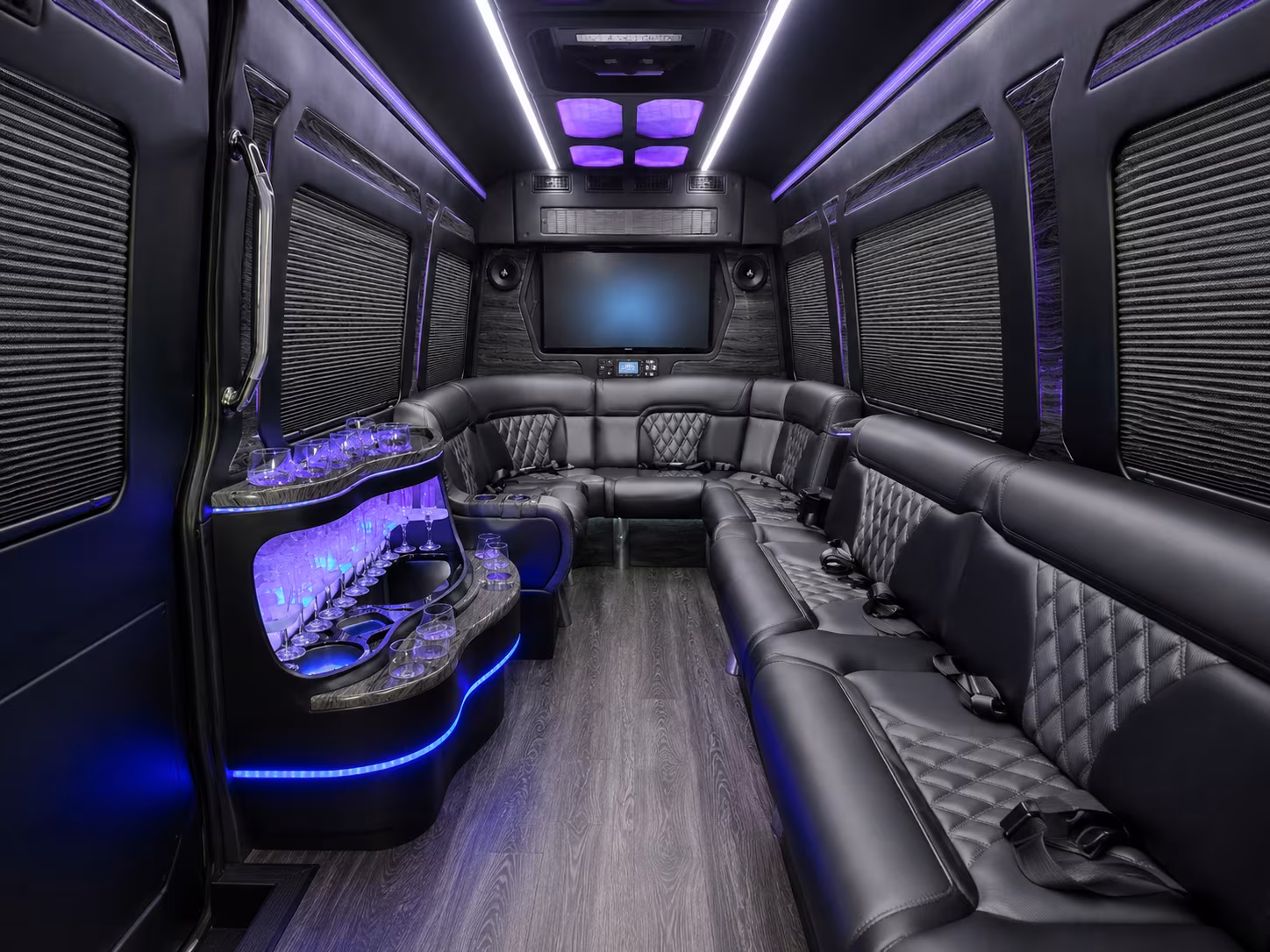 lawrence 30 passenger party bus interior